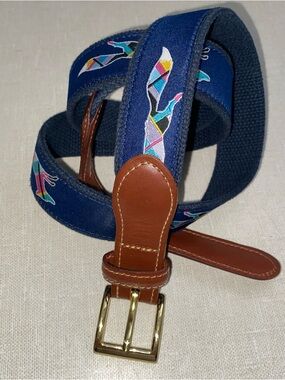 Longshanks‎ the Fox Ribbon Belt in Navy by Country Club Prep Men’s Size 42